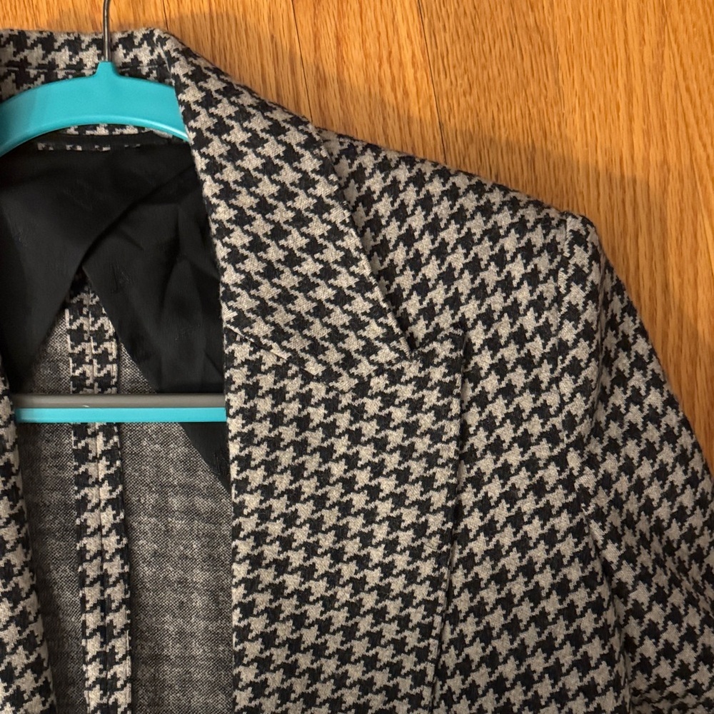 Max Mara 100% Pure New Wool Houndtooth Blazer, Small, made in Italy - Picture 4 of 9